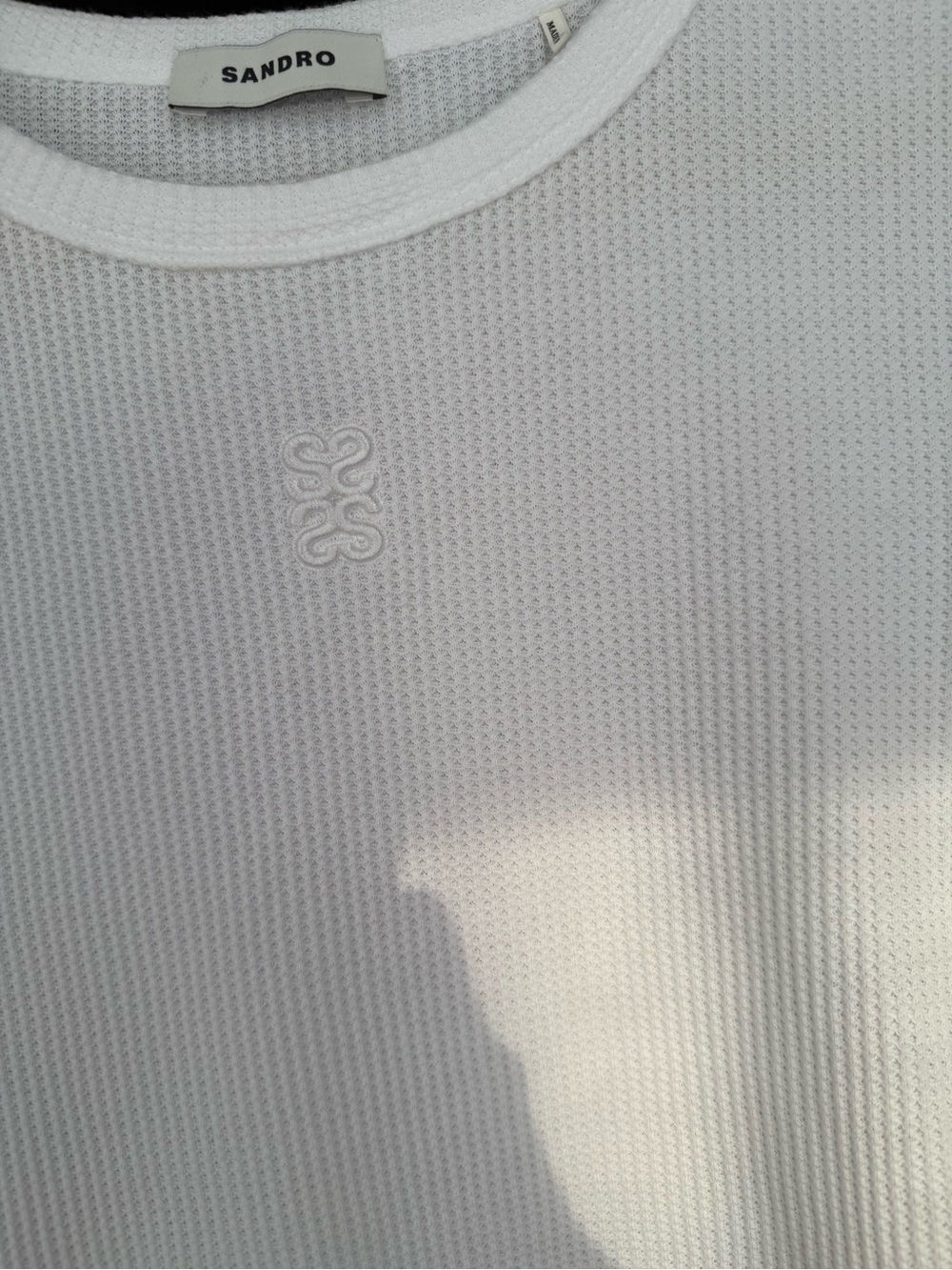 SANDRO White Ribbed Crop Top - Picture 3 of 11